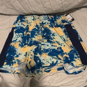 DSG 5" Stride Short Men's Blue Yellow Athletic Shorts S Polyester Drawstring